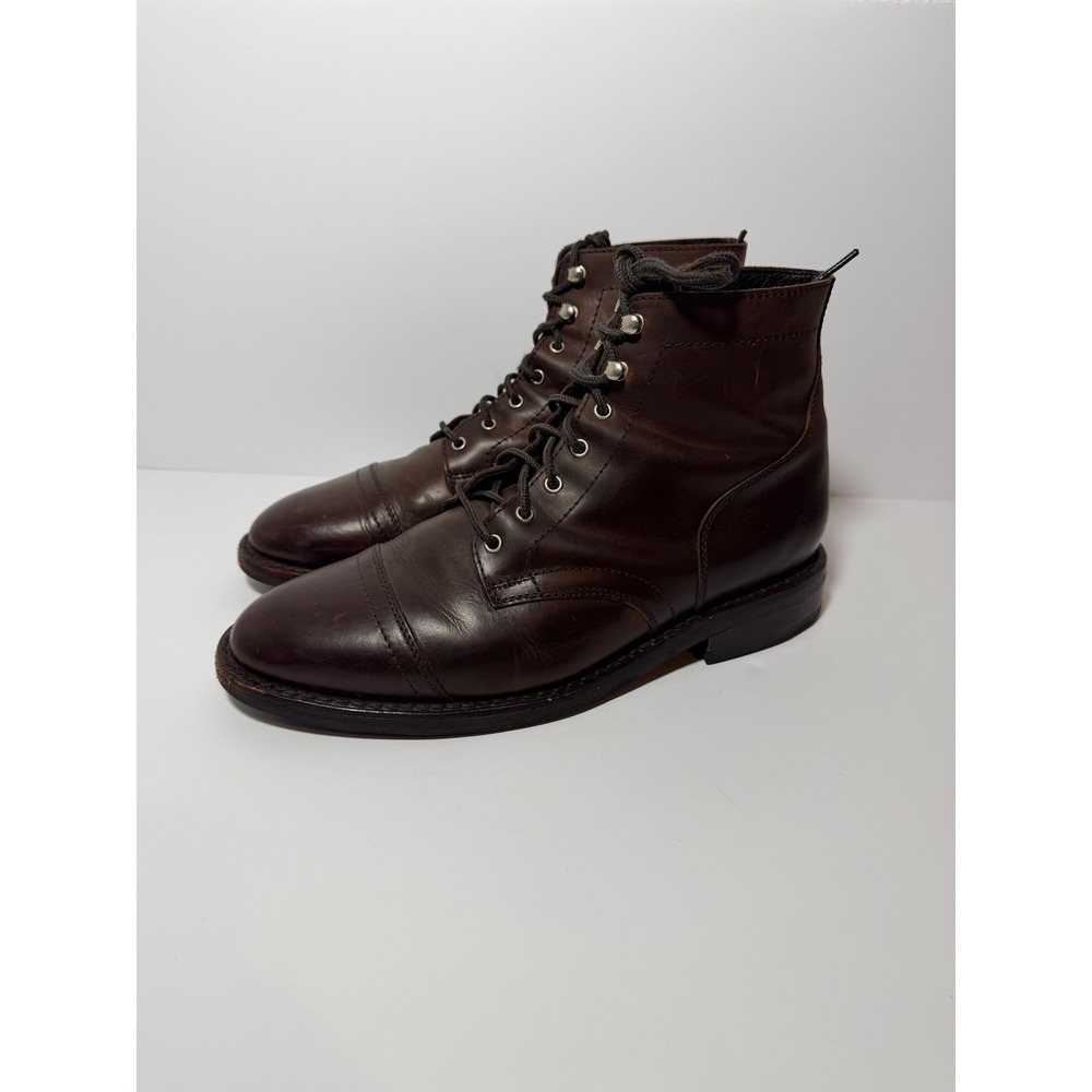 Thursday Boot Co Captain Lace Up Boot Mens Brown Leather Cap Toe Speed Hook